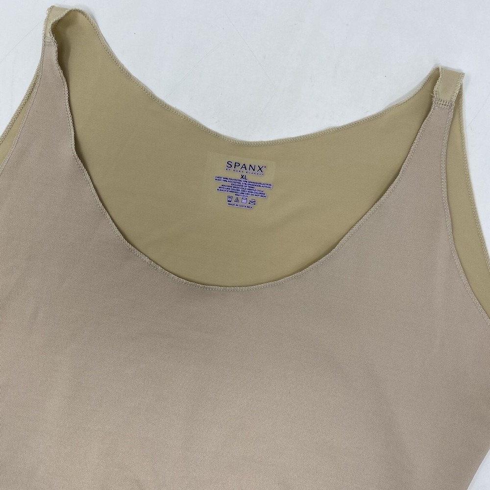 Spanx‎ Shapewear Camisole Women XL Beige Scoop Neck Compression Smoothing Tank